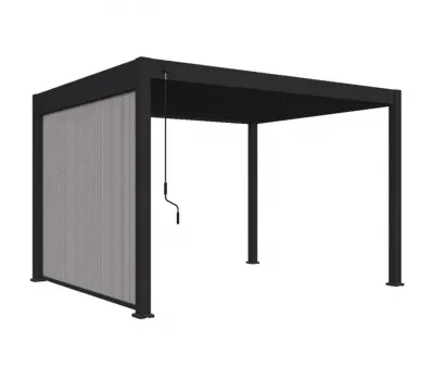 Защитный экран от ветра и солнца (с электроприводом) 4 метра Антрацит