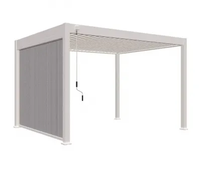 Защитный экран от ветра и солнца (ручное управление) 3 метра Белый