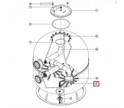 Дюзa для фильтра AK Kripsol/VASO Ø 1400 RCFI0008.08R
