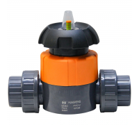 Мембранный вентиль d40 с маховиком, PN10 бар, PVC-U