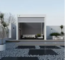 Пергола Aquaviva Модерн отдельностоящая (ламели с электроприводом) 4X3м RAL 7015 (Антрацит)