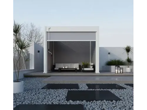 Пергола Aquaviva Модерн отдельностоящая (ламели с электроприводом) 4X3м RAL 7015 (Антрацит)