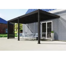 Пергола Aquaviva Модерн с креплением к стене (руч. упр. ламелями) 4X3м RAL 9016 (Белая)