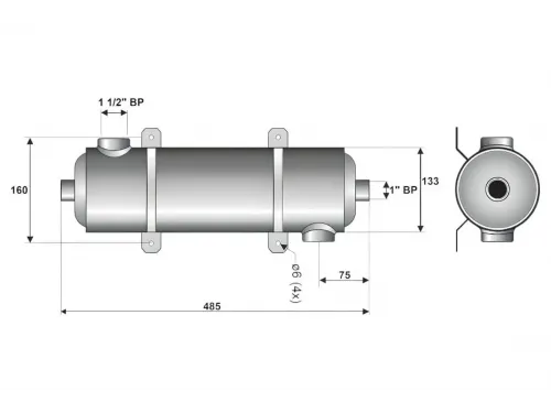 Теплообменник 60 кВт (вертик.) Laswim MF-200 (AISI-304)