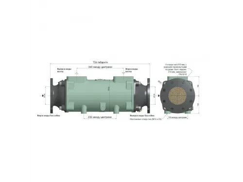 Теплообменник 780 кВт Bowman пучок труб медно-никелевый сплав (JK190-5118-3)