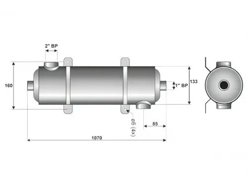 Теплообменник 120 кВт (вертик.) Laswim MF-400 (AISI-304)