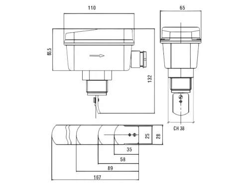 Датчик потока Fantini FF82 1" НР (FF82)