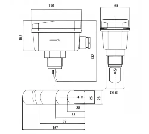 Датчик потока Fantini FF82 1" НР (FF82)