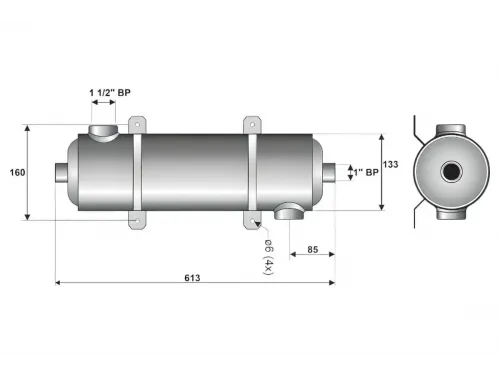 Теплообменник 75 кВт (вертик.) Laswim MF-260 (AISI-304)