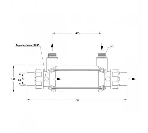 Теплообменник 91 кВт Max Dapra D-KWT-AISI 85 корпус пластик гофр.спираль н/с (100803)