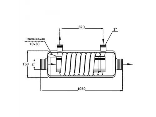 Теплообменник 154 кВт Max Dapra D-TWT 115 корпус титан спираль титан (100140)