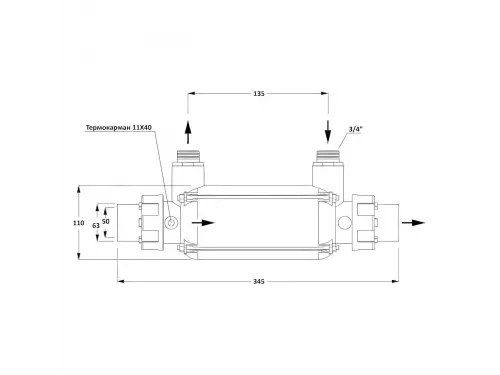 Теплообменник 25 кВт Max Dapra D-KWT-Ti 25 корпус пластик гофр.спираль титан (100805)
