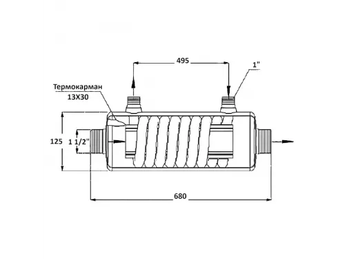 Теплообменник 84 кВт Max Dapra D-TWT 65 корпус титан спираль титан (100137)