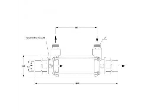 Теплообменник 126 кВт Max Dapra D-KWT-Ti 105 корпус пластик гофр. спираль титан (100808)