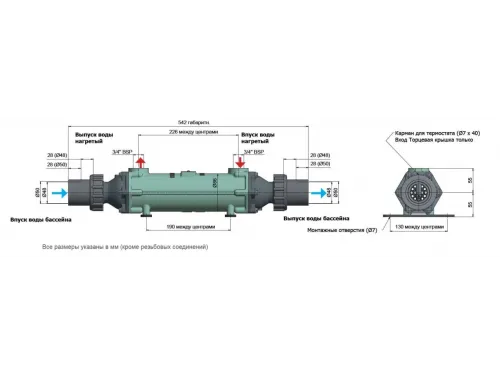 Теплообменник 70 кВт Bowman пучок труб медно-никелевый сплав +соед. муфты (EC120-5113-3C)
