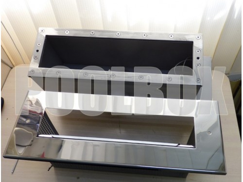 Скиммер АТ 05.23.2М узкий (универс.) с выдвижной корзиной с датчиком уровня и переливом из нерж. стали AISI-316