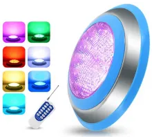 Прожектор накладной из нерж. стали рамка синяя (18Вт/12В) LED RGB с пультом Tadpole JKD-YC230-SP