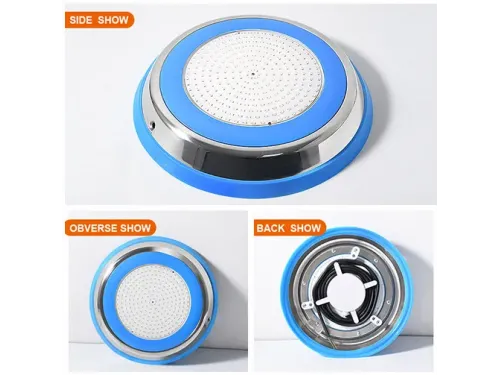 Прожектор накладной из нерж. стали рамка синяя (18Вт/12В) LED Cold white Tadpole JKD-YC230-SP