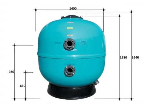 Фильтр  77м3/ч Gemas NEPTUNE COMMERCIAL 1400мм М0,85 фланец 110 мм черная крышка 400 (021217)