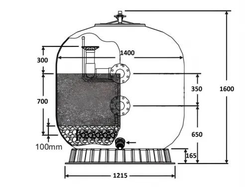 Фильтр  77м3/ч Laswim WL-CCG 1400мм мотаный фланец 110мм (WL-CCG1400)