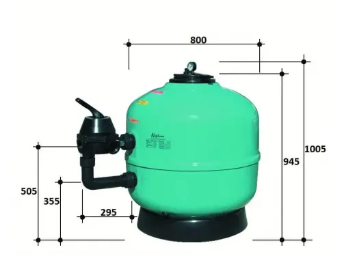 Фильтр  24м3/ч Gemas NEPTUNE 800мм с боковым вентилем 2" (021214)