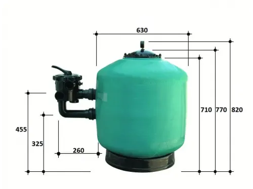 Фильтр  17м3/ч Gemas TURBIDRON BL 630мм мотаный с боковым вентилем 1 1/2" (021713)
