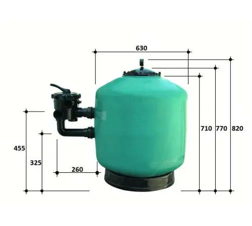 Фильтр  17м3/ч Gemas TURBIDRON BL 630мм мотаный с боковым вентилем 1 1/2" (021713)