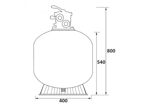 Фильтр   6м3/ч Jazzi T-Series 400мм мотаный c верхним вентилем 1 1/2" (040116)