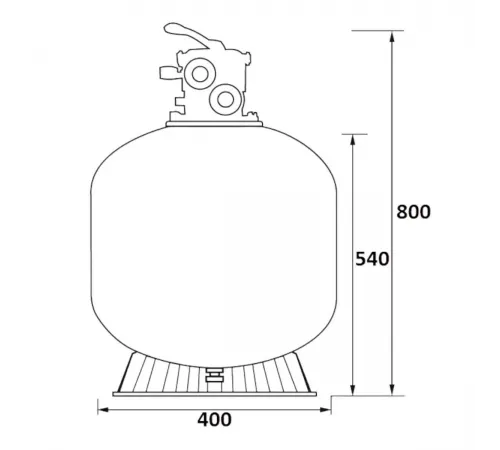 Фильтр   6м3/ч Jazzi T-Series 400мм мотаный c верхним вентилем 1 1/2" (040116)