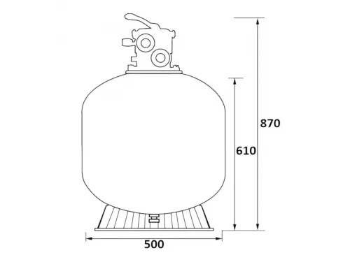 Фильтр  10м3/ч Jazzi T-Series 500мм мотаный c верхним вентилем 1 1/2" (040121)