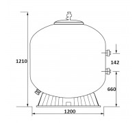 Фильтр  56м3/ч Jazzi S-Series 1200мм мотаный c боковым вентилем 2" (040248)