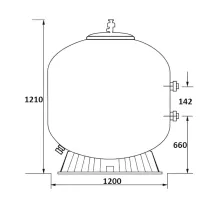 Фильтр  56м3/ч Jazzi S-Series 1200мм мотаный c боковым вентилем 2" (040248)
