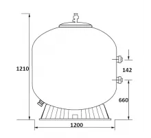 Фильтр  56м3/ч Jazzi S-Series 1200мм мотаный c боковым вентилем 2" (040248)