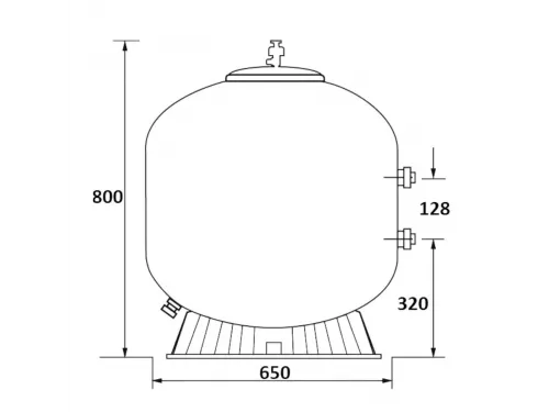 Фильтр  16,5м3/ч Jazzi S-Series 650мм мотаный c боковым вентилем 1 1/2" (040225)