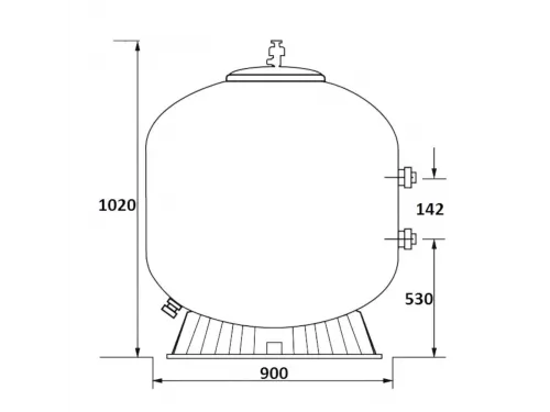Фильтр  31,5м3/ч Jazzi S-Series 900мм мотаный c боковым вентилем 2" (040236)