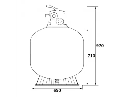 Фильтр  16,5м3/ч Jazzi T-Series 650мм мотаный c верхним вентилем 1 1/2" (040125)