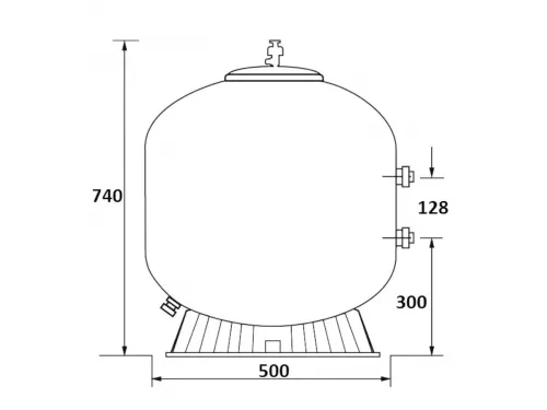 Фильтр  10м3/ч Jazzi S-Series 500мм мотаный c боковым вентилем 1 1/2" (040221)