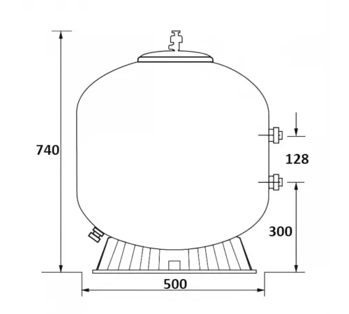 Фильтр  10м3/ч Jazzi S-Series 500мм мотаный c боковым вентилем 1 1/2" (040221)