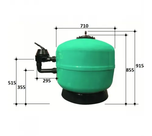 Фильтр  20м3/ч Gemas FILTREX 710мм с боковым вентилем 2" (021114)