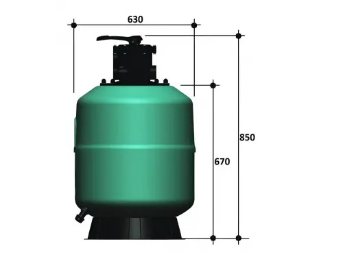 Фильтр  15,5м3/ч Gemas FILTREX T 630мм с верхним вентилем 1 1/2" (021113T)