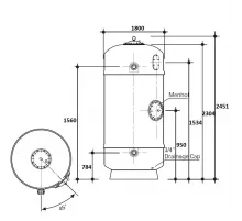 Фильтр 101м3/ч Gemas FILTREX-NORM PLUS 1800мм 5" М1,2 30м3/ч/м2 Дюз.дно+Люк+См.окно (021417)