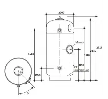 Фильтр 125м3/ч Gemas FILTREX-NORM PLUS 2000мм 5" М1,2 30м3/ч/м2 Дюз.дно+Люк+См.окно (021418)