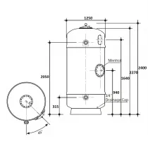 Фильтр  49м3/ч Gemas FILTREX-NORM PLUS 1250мм 3" М1,2 30м3/ч/м2 Дюз.дно+Люк+См.окно (021414)