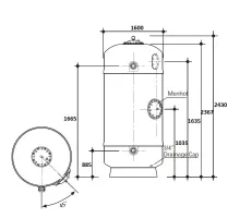 Фильтр  84м3/ч Gemas FILTREX-NORM PLUS 1600мм 4" М1,2 30м3/ч/м2 Дюз.дно+Люк+См.окно (021416)
