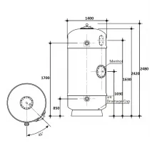 Фильтр  61,5м3/ч Gemas FILTREX-NORM PLUS 1400мм 4" М1,2 30м3/ч/м2 Дюз.дно+Люк+См.окно (021415)