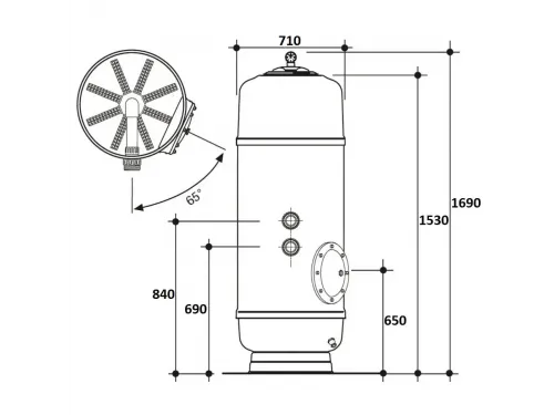 Фильтр  20м3/ч Gemas FILTREX HB 710мм М1 с боковым вентилем 2" (021313HB)