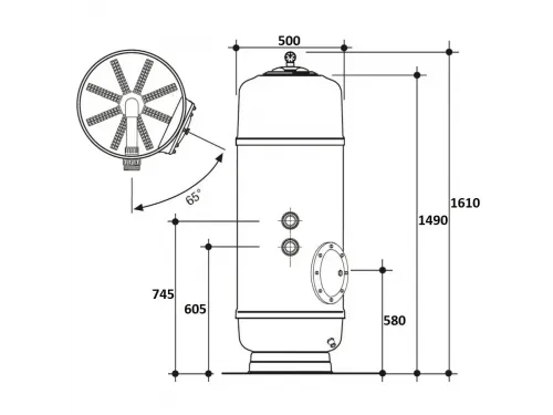 Фильтр  10м3/ч Gemas FILTREX HB 500мм М1 с боковым вентилем 1 1/2" (021311HB)