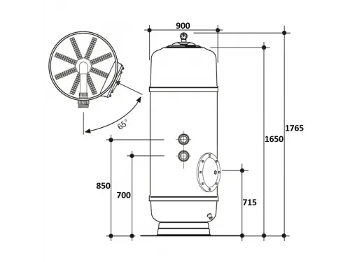 Фильтр  32м3/ч Gemas FILTREX HB 900мм М1 с боковым вентилем 2" (021315HB)