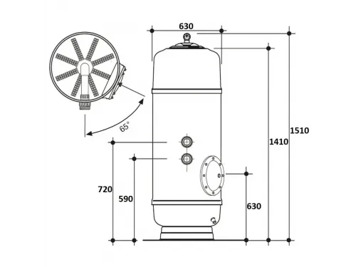 Фильтр  15,5м3/ч Gemas FILTREX HB 630мм М1 с боковым вентилем 1 1/2" (021312HB)