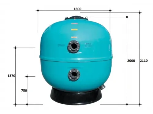 Фильтр 127м3/ч Gemas NEPTUNE COMMERCIAL 1800мм М1 фланец 140 мм черная крышка 400 (021224)